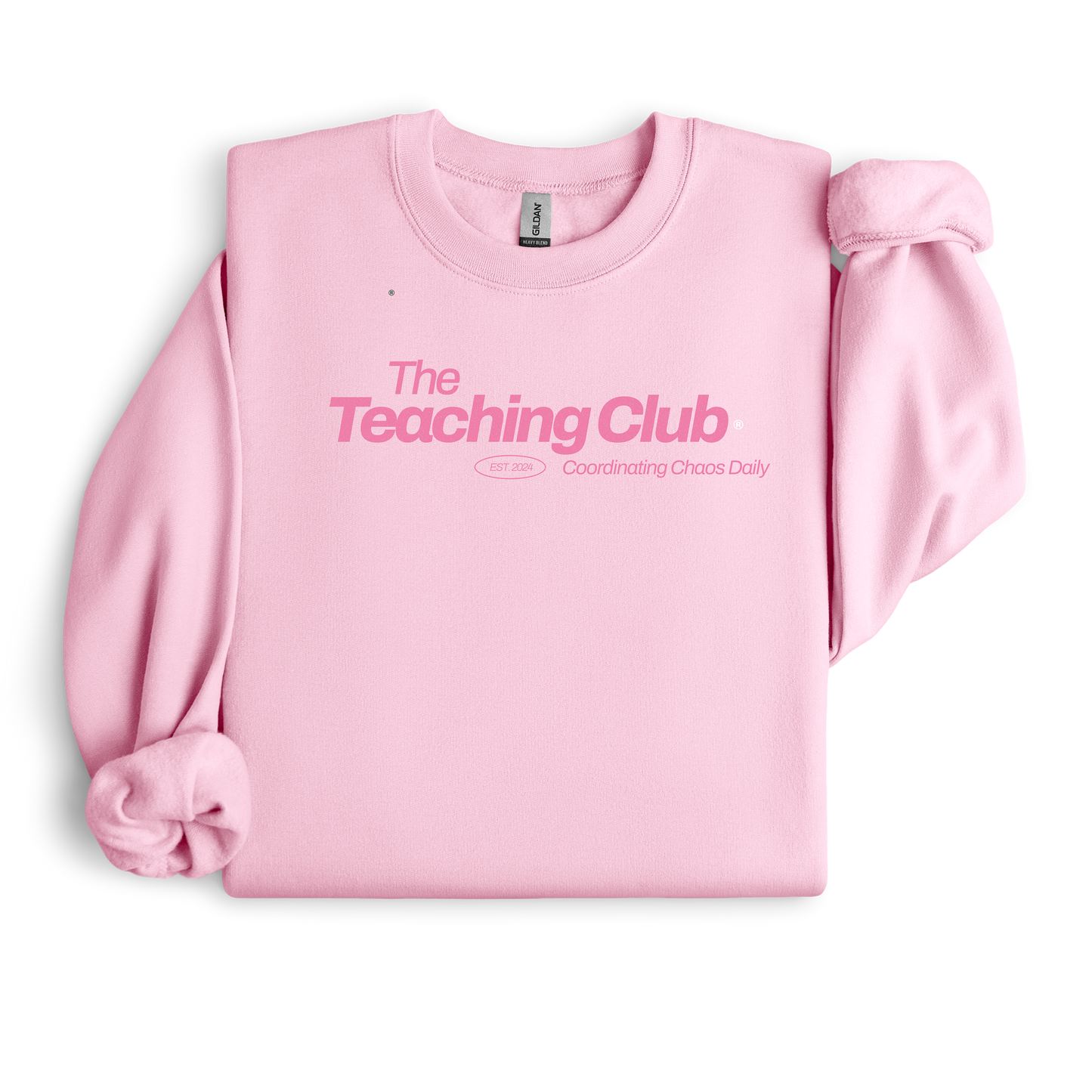 "The Teaching Club" Pink Teacher Crewneck