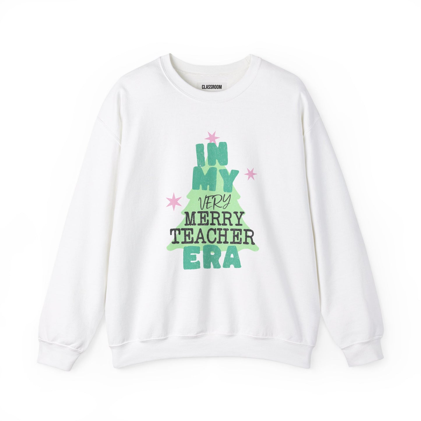 "In My Very Merry Teacher Era" Teacher Crewneck Sweatshirt