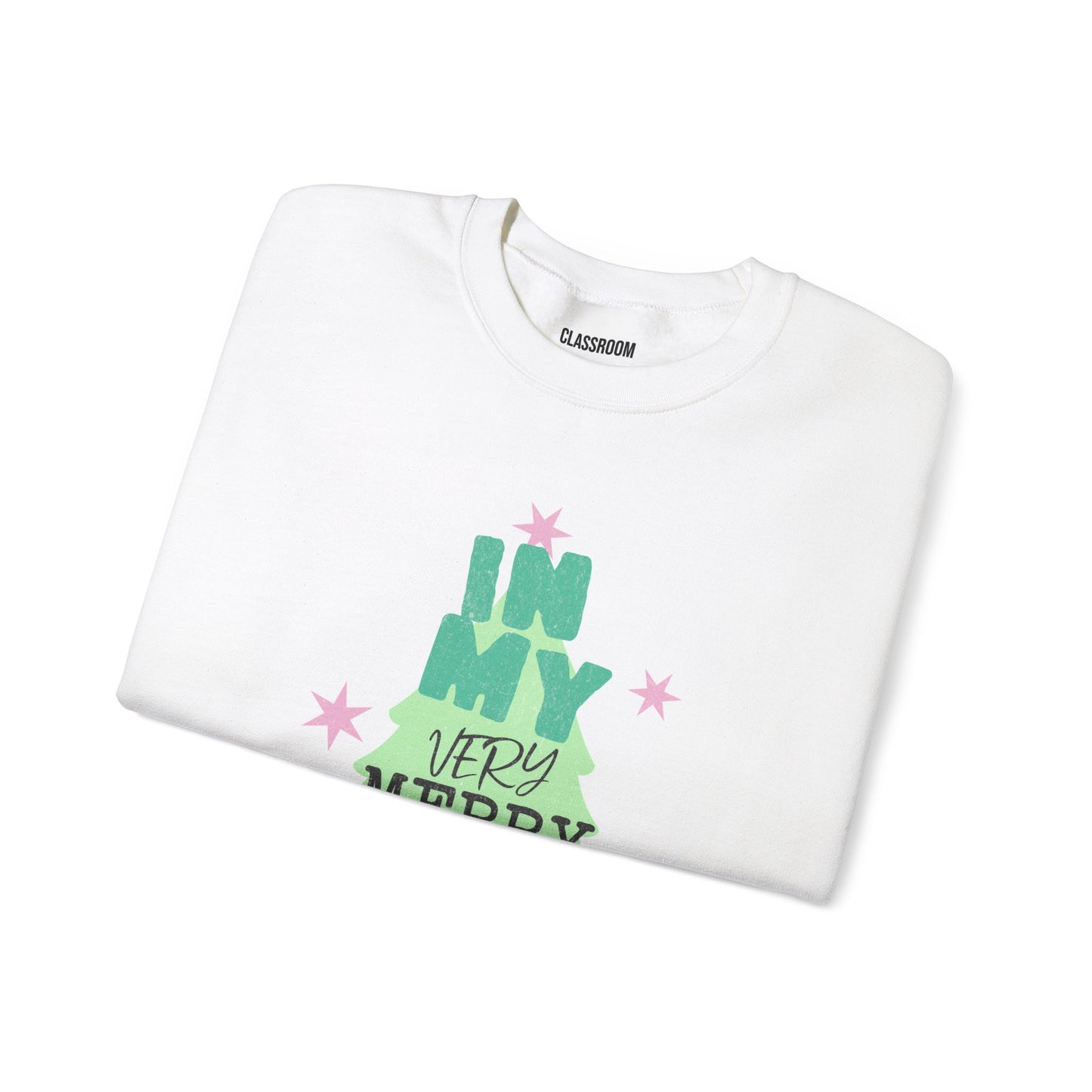 "In My Very Merry Teacher Era" Teacher Crewneck Sweatshirt