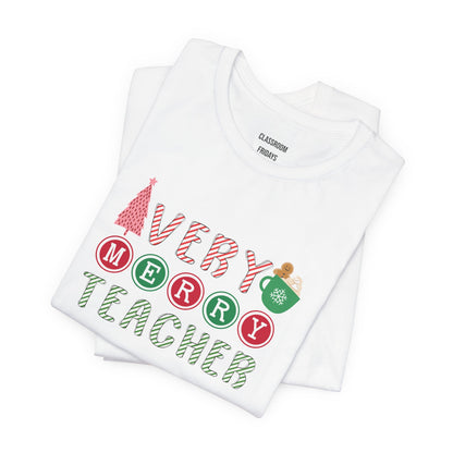 "Merry Teacher" Christmas Teacher Tee