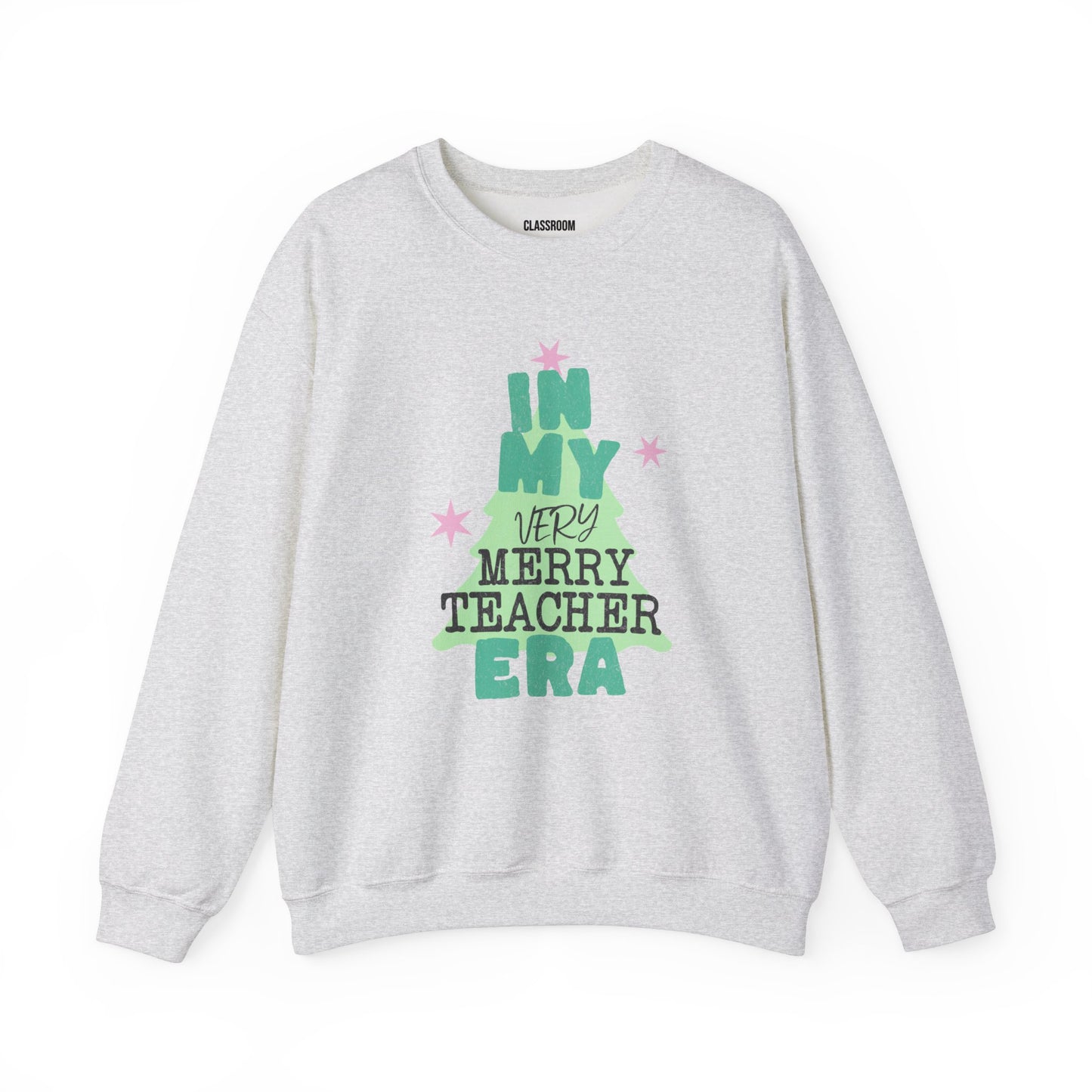 "In My Very Merry Teacher Era" Teacher Crewneck Sweatshirt