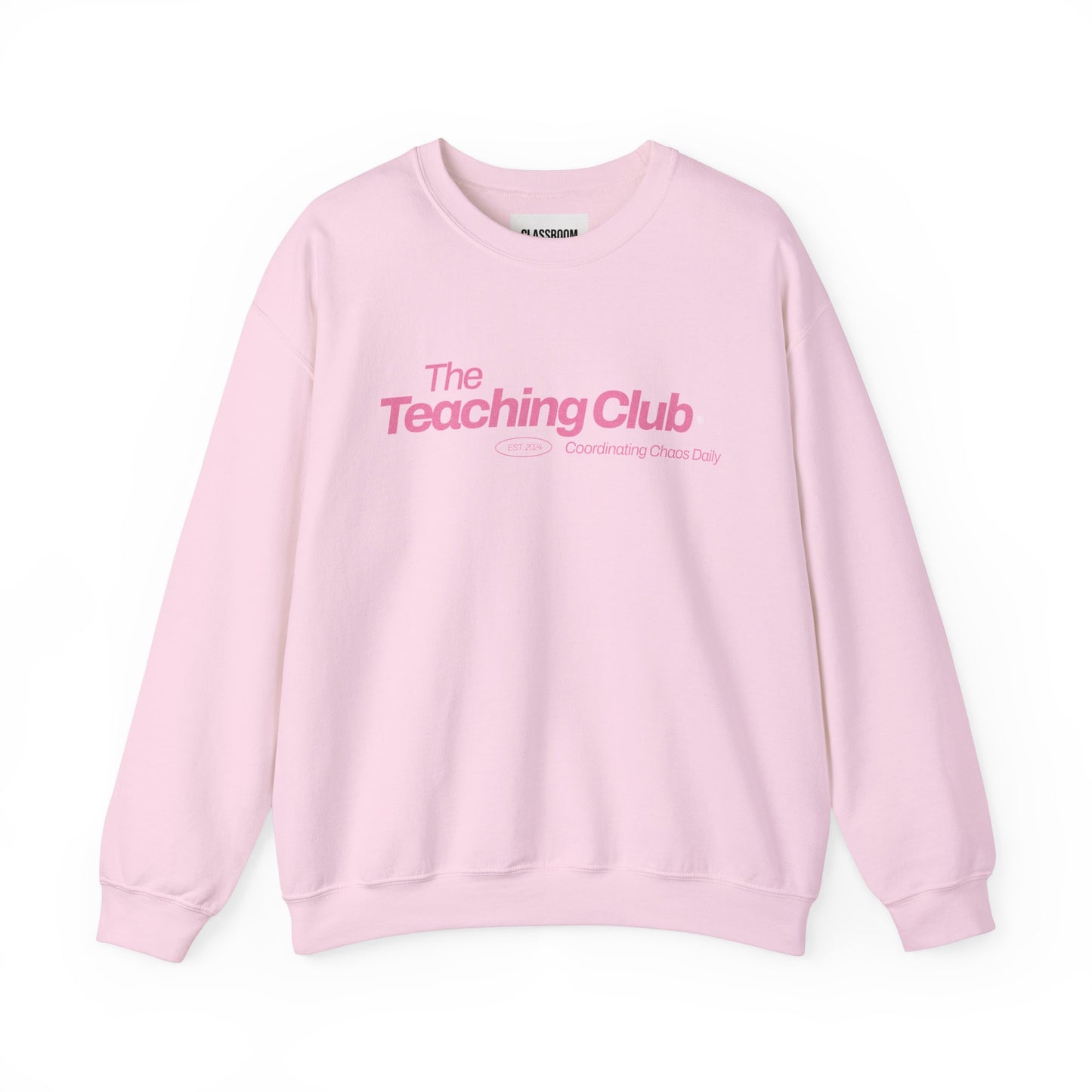 "The Teaching Club" Pink Teacher Crewneck