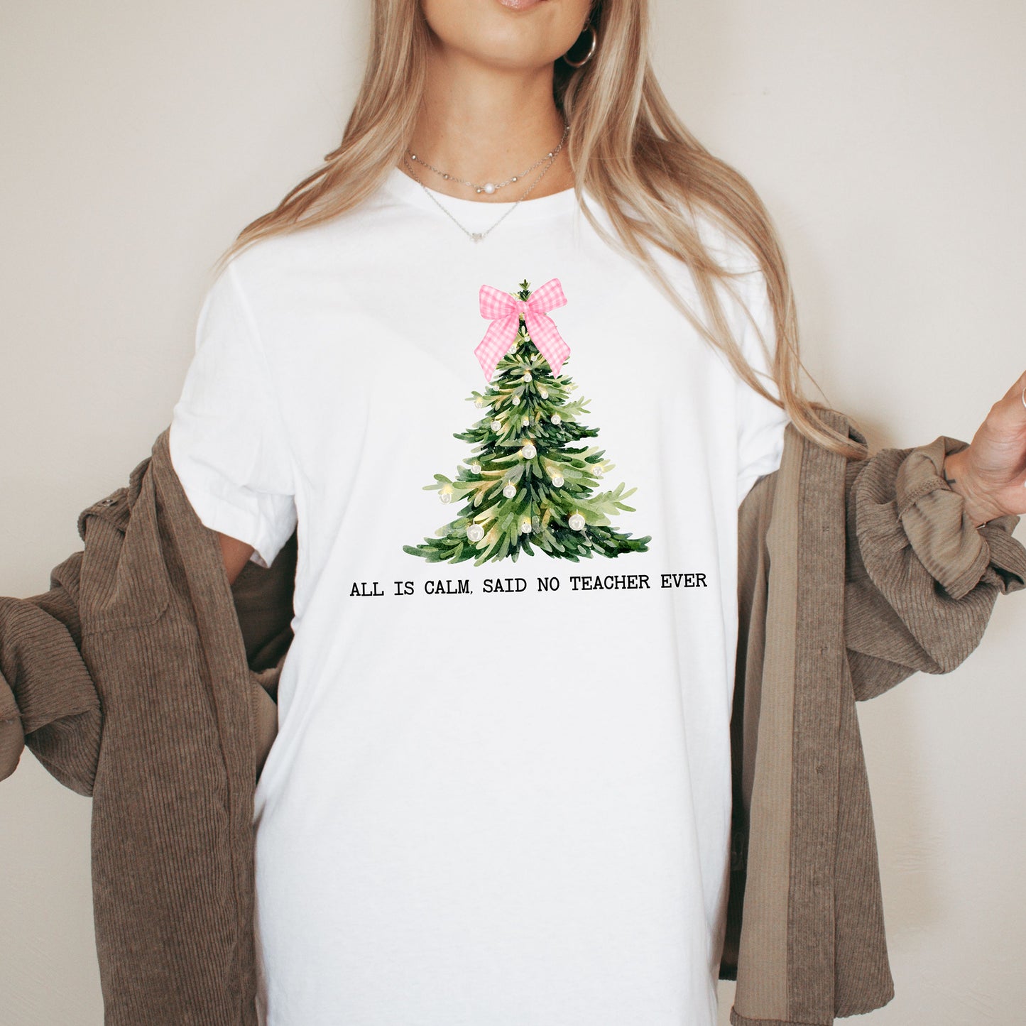 "Christmas Coquette" Teacher Tee