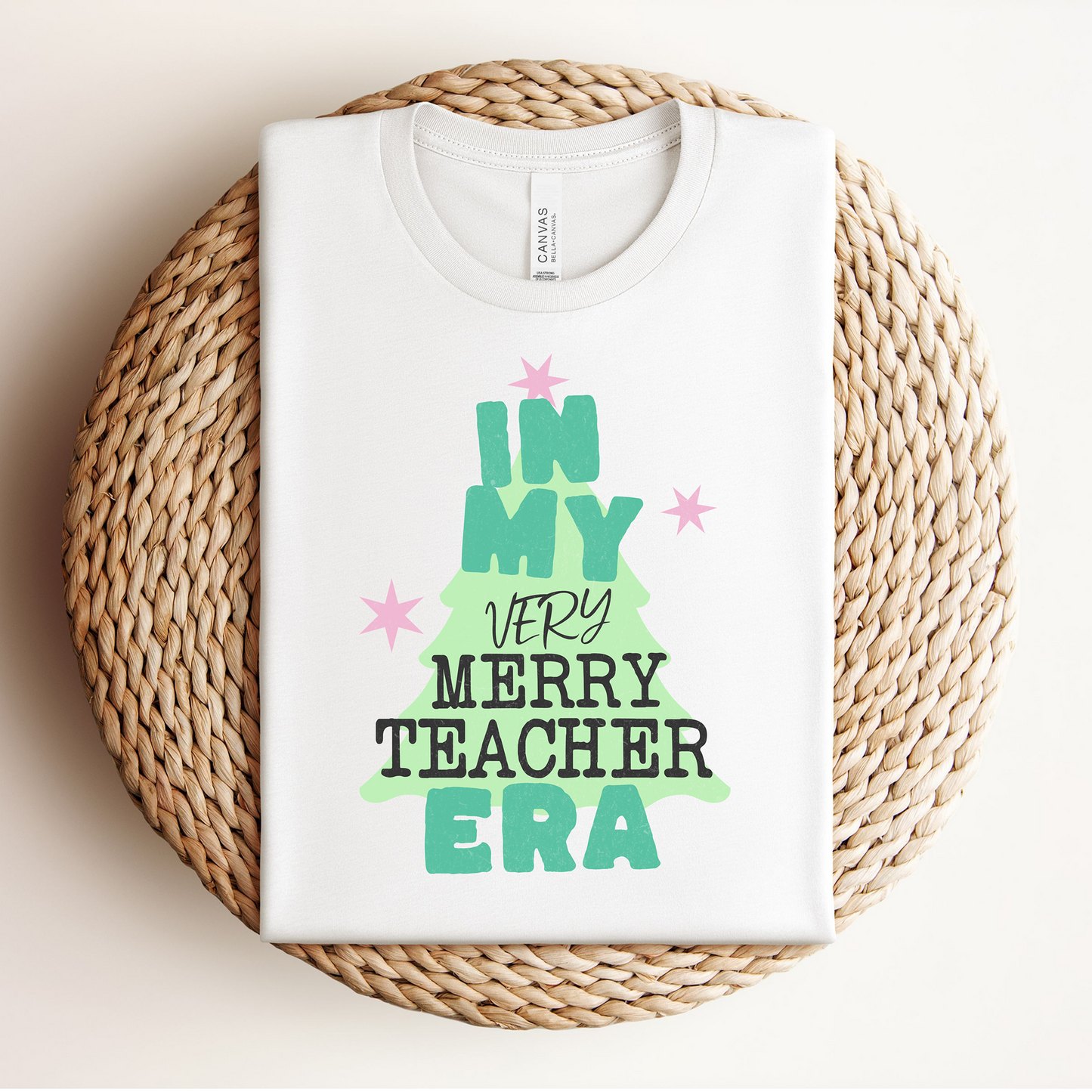 "In My Very Merry Teacher Era" Christmas Teacher T-shirt