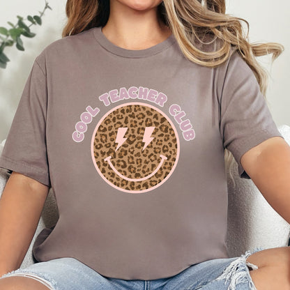 "Cool Teacher Club" Leopard Teacher T-Shirt