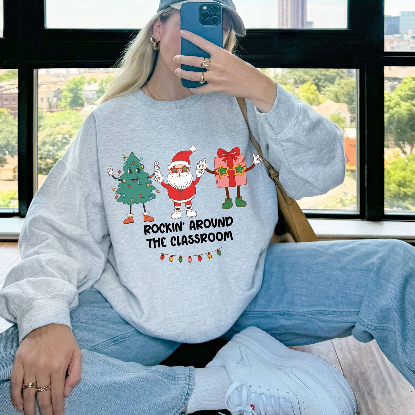 "Rockin' Around The Classroom" Christmas Teacher Sweatshirt