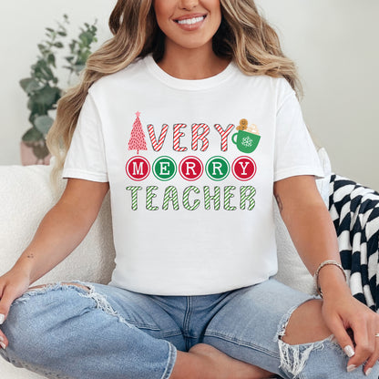 "Merry Teacher" Christmas Teacher Tee