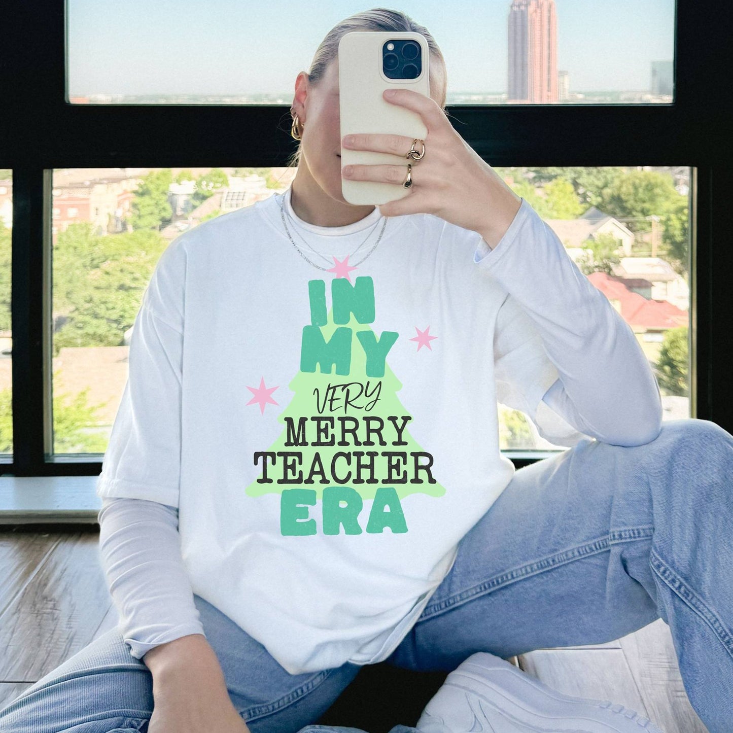 "In My Very Merry Teacher Era" Christmas Teacher T-shirt